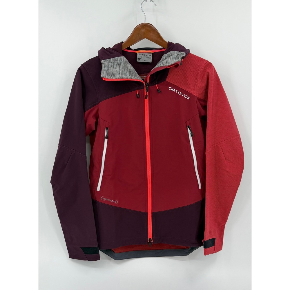 Ortovox Womens Medium Merino Inside Softshell Hooded Jacket Red Burgundy Latvia
